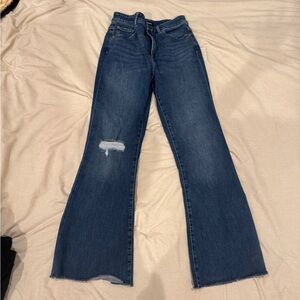 Express Dark Blue Flare Jeans - 6 Short Curvy Flare